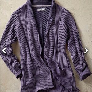 Carbon2Cobalt Women’s Aster Cardigan in Aubergine, Size L.